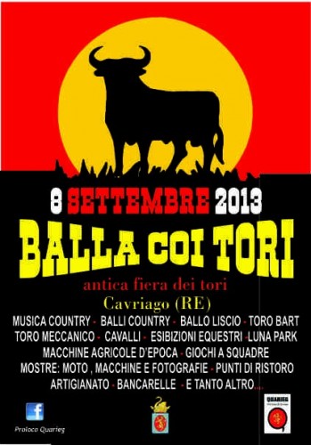 Cavriago:balla coi tori...antica fiera dei tori