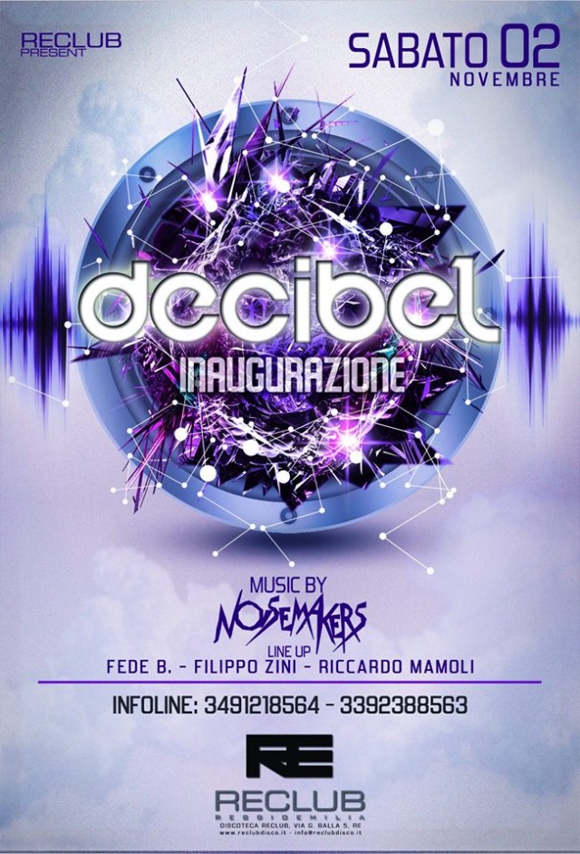 'DECIBEL opening party - 2 Novembre @Reclub'