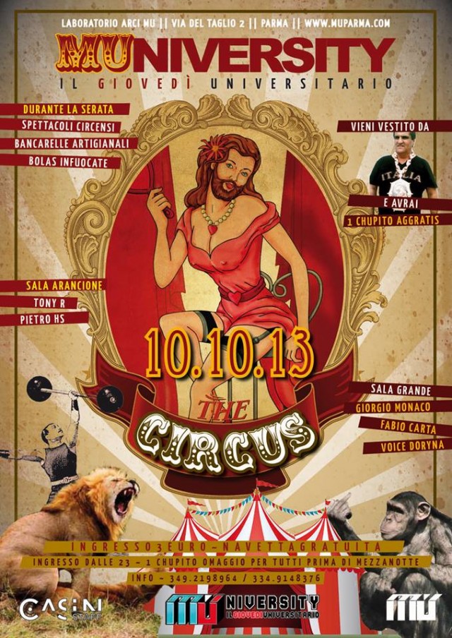 The Circus Party@MUNIVERSITY, Il Giovedì Universitario