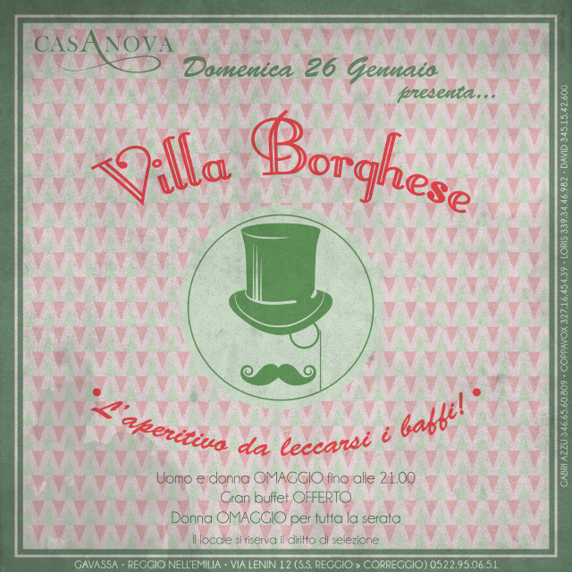 ● VILLA BORGHESE ● l'APERITIVO DA LECCARSI I BAFFI ● DOMENICA 26 GENNAIO ● 1