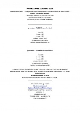 PROMOZIONE AUTUNNO 2015 1